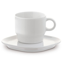 Tasse et soucoupe carrée personnalisable fabriquée en Europe