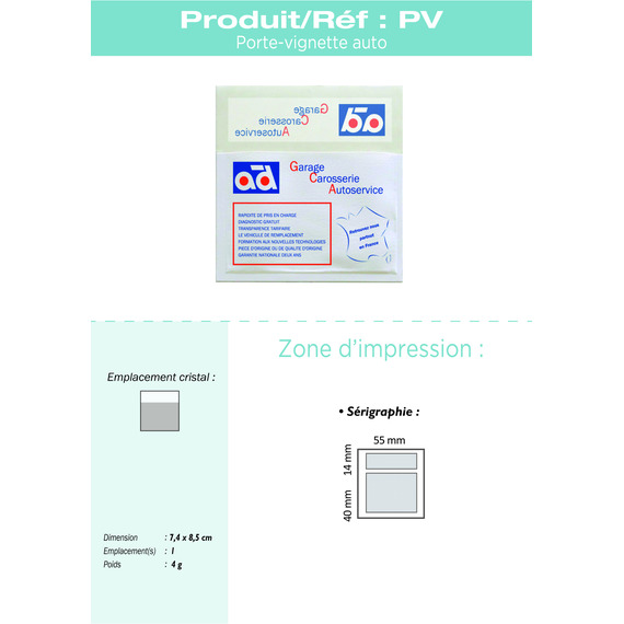 Porte vignette assurance voiture personnalisé