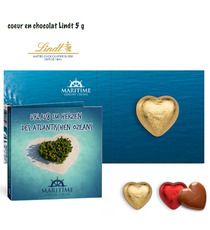 Carte personnalisable cœur chocolat Lindt 5g