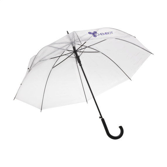 Parapluie transparent personnalisé sur le panneau TransEvent