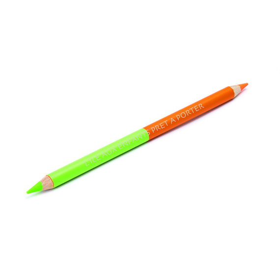 Crayon fluo publicitaire Bi-couleur vernis fluo/fluo