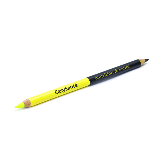 Crayon fluo personnalisé Bi-couleur vernis graphite/fluo