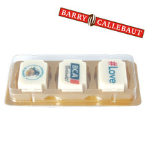 3 Chocolats personnalisés imprimés quadri Barry Callebaut