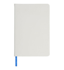 Carnet de notes blanc A5 Spectrum avec élastique de couleur publicitaire