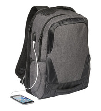 Sac à dos pour ordinateur TSA Overland 17 pouces avec port USB publicitaire