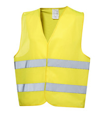 Gilet publicitaire de sécurité jaune avec étui express