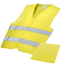 Gilet publicitaire de sécurité jaune avec étui express