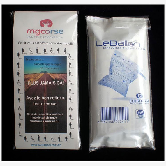 Ethylotest jetable personnalisable avec ballon Ethylotest jetable personnalisable avec ballon