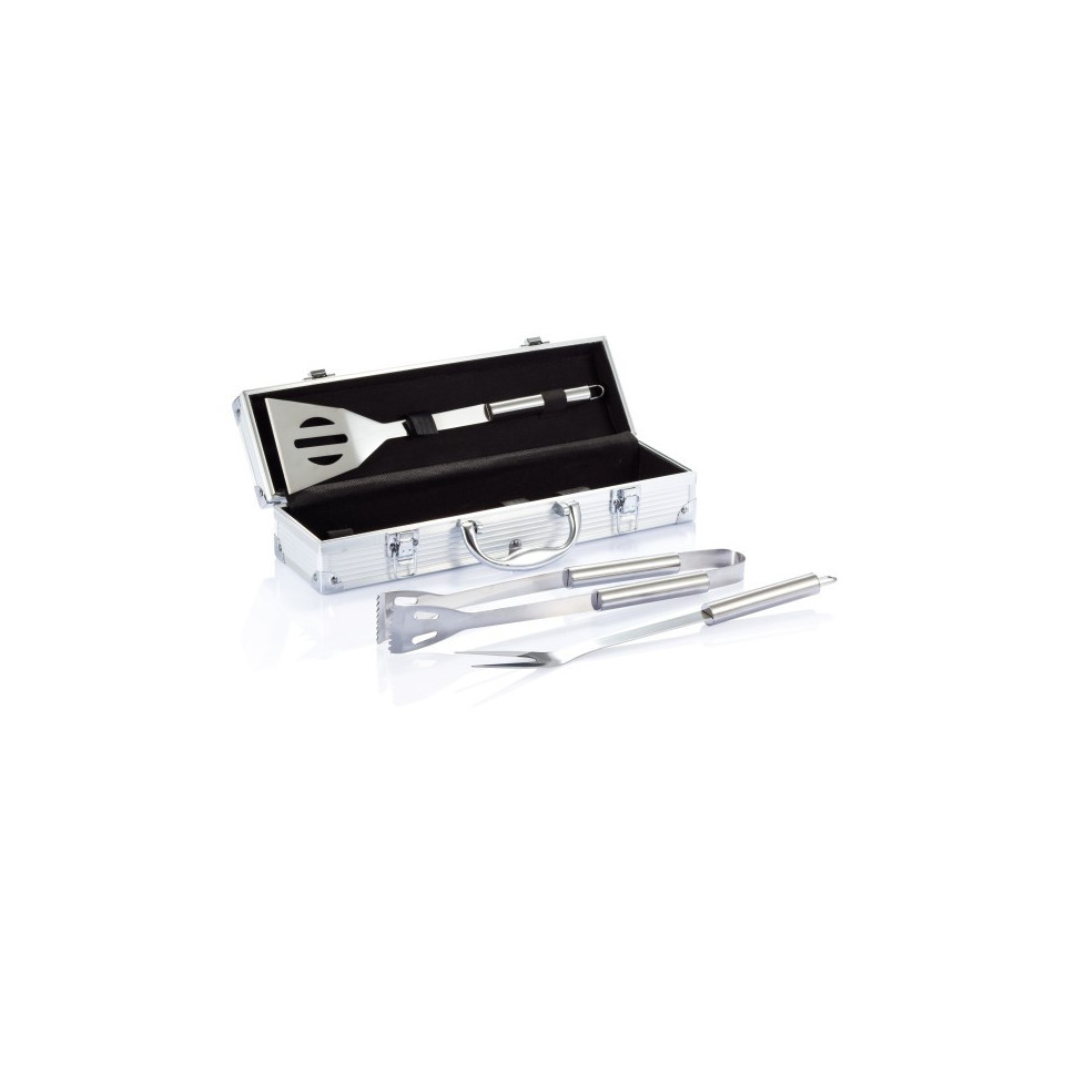 Set publicitaire 3 pcs pour barbecue coffret aluminium