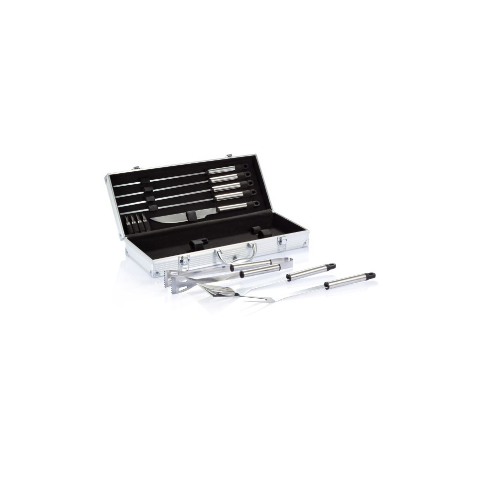Cadeaux publicitaire 12 pcs barbecue en coffret aluminium