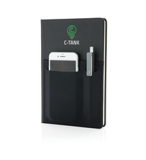 Carnet de notes A5 Deluxe avec pochettes publicitaire