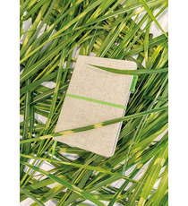 Carnet à couverture en jute et coton A5 publicitaire