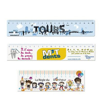 Règle publicitaire personnalisée sur mesure PVC souple 21 cm