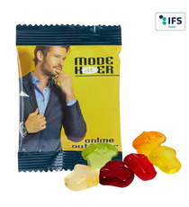 Bonbon publicitaire gomme de fruit forme sur mesure MINI