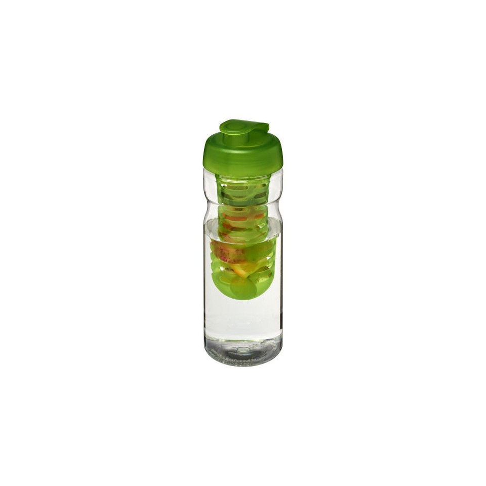 Bouteille publicitaire de sport et infuseur H2O Base® 650 ml avec couvercle à clapet