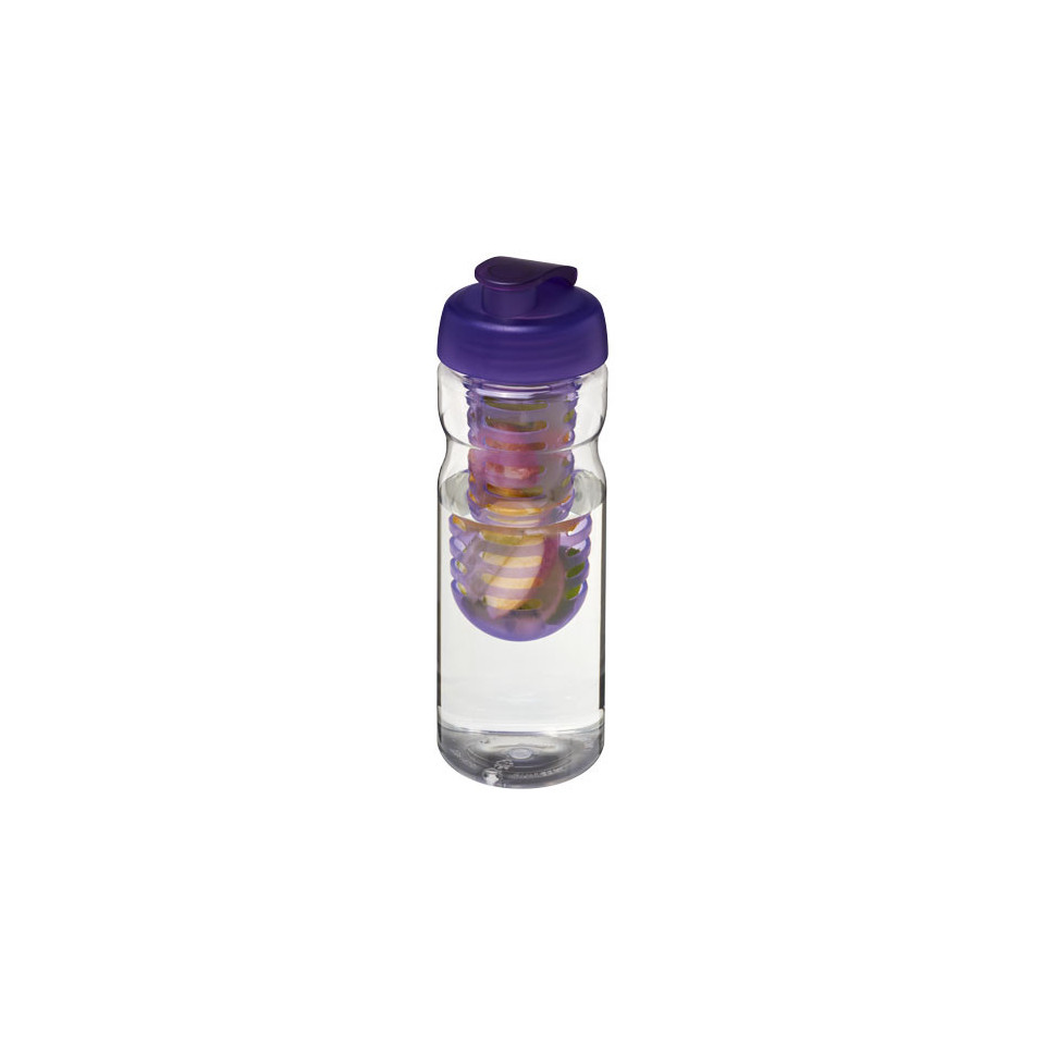Bouteille publicitaire de sport et infuseur H2O Base® 650 ml avec couvercle à clapet