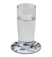 Sous-verre publicitaire rond Brite-Mat®