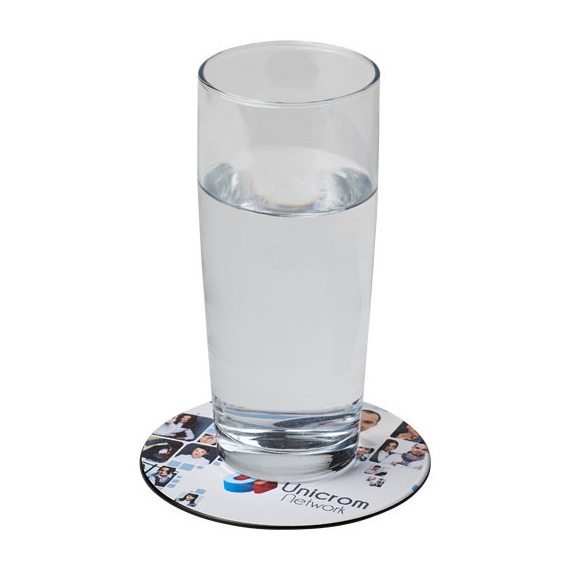 Sous-verre publicitaire rond Brite-Mat®