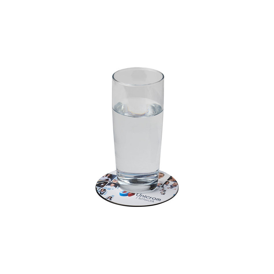 Sous-verre publicitaire rond Brite-Mat®