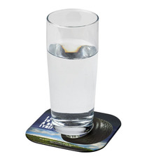 Sous-verre publicitaire carré Brite-Mat® avec matériau pneu