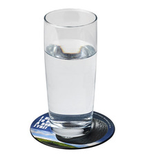 Sous-verre publicitaire rond Brite-Mat® avec matériau pneu