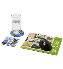Ensemble publicitaire de tapis de souris et sous-verre Q-Mat®
