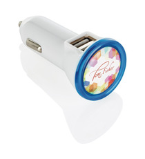 Double chargeur allume-cigare USB 2.1A publicitaire