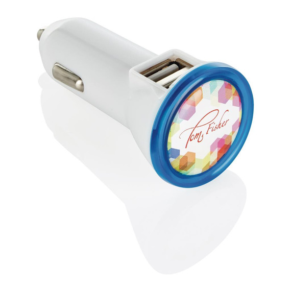 Double chargeur allume-cigare USB 2.1A publicitaire