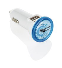 Double chargeur allume-cigare USB 2.1A publicitaire