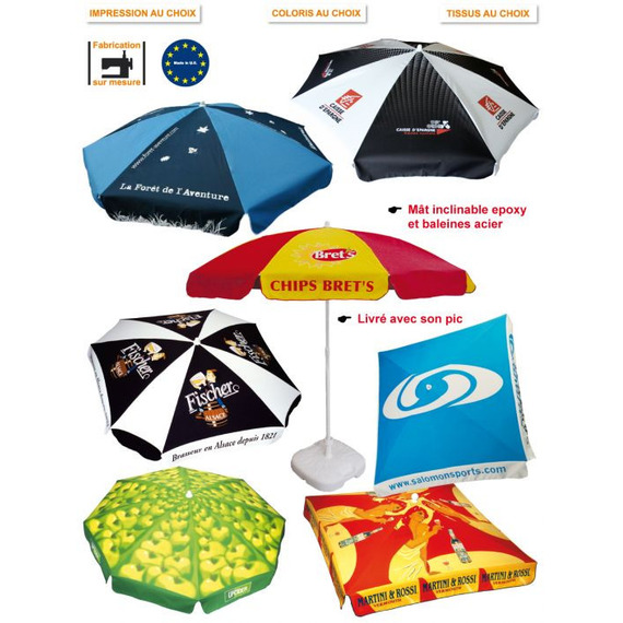 Parasol sur mesure publicitaire ambiance Café Parasol sur mesure publicitaire ambiance Café