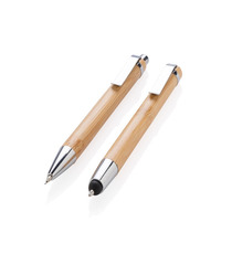 Set stylo en bambou publicitaire