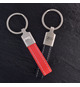 Porte clés simili cuir publicitaire et zamac 15 mm