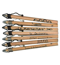 Crayon de papier publicitaire Clip'One préstige en bois Made in France