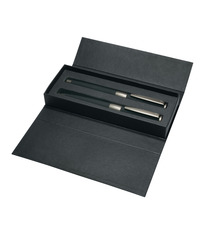 Parure publicitaire stylo bille et roller Black Line