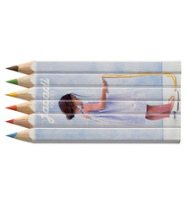 Set de 6 crayons de couleur publicitaire 8.7 cm