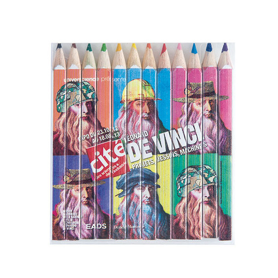 Set de 12 crayons de couleur personnalisés en quadri 8.7 cm