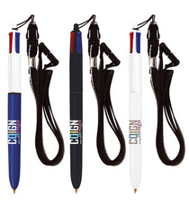 Stylo personnalisable BIC 4 Couleurs avec Lanyard