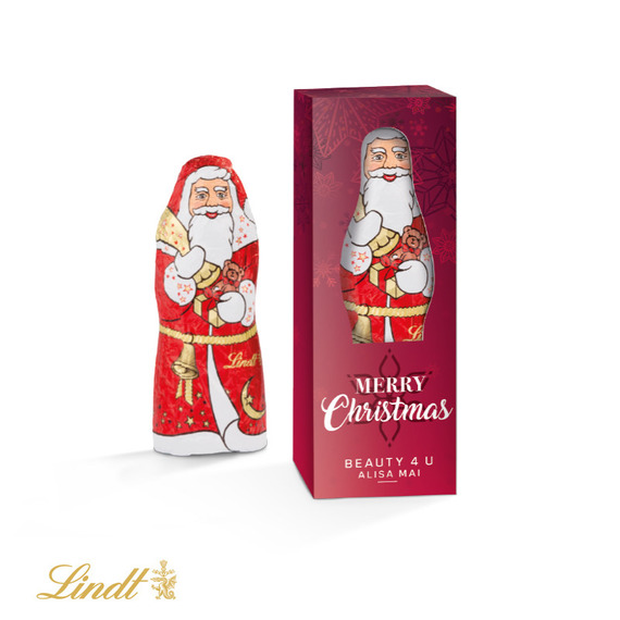 Père Noël en chocolat Lindt publicitaire Santa Claus 40g