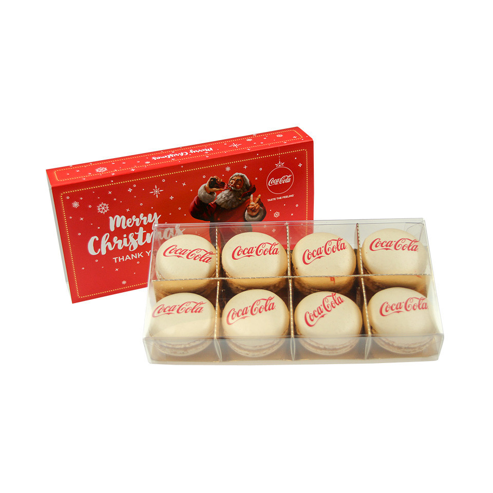 Macarons publicitaires personnalisés boîte de 8