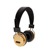 Casque audio sans fil en bambou publicitaire