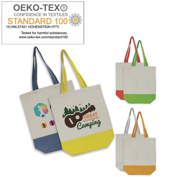 Sac shopping personnalisé express coton double coloris certifié OEKO-TEX® Sac shopping personnalisé express coton double coloris certifié OEKO-TEX®