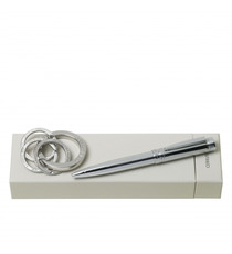 Parure Zoom Silver stylo bille & porte-clefs publicitaire Cerruti 1881