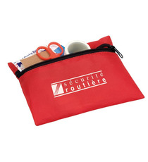 Trousse de secours publicitaire en pochette rouge