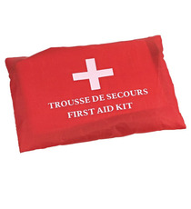 Trousse de secours publicitaire en pochette rouge