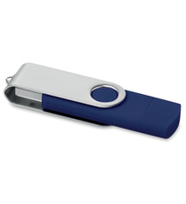 Clé USB personnalisable rotative double prise on the go