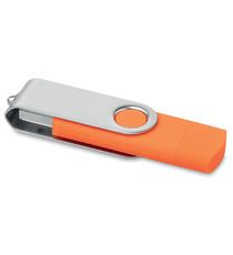 Clé USB personnalisable rotative double prise on the go