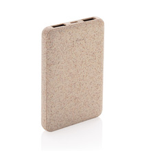 Batterie de secours de poche 5000 mAh en fibre de paille publicitaire Batterie de secours de poche 5000 mAh en fibre de paille publicitaire
