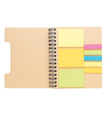 Carnet de notes A5 Kraft avec notes autocollantes publicitaire