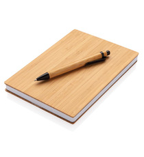 Set carnet de notes A5 et stylo en bambou publicitaire