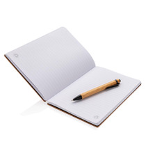 Set carnet de notes A5 et stylo en bambou publicitaire